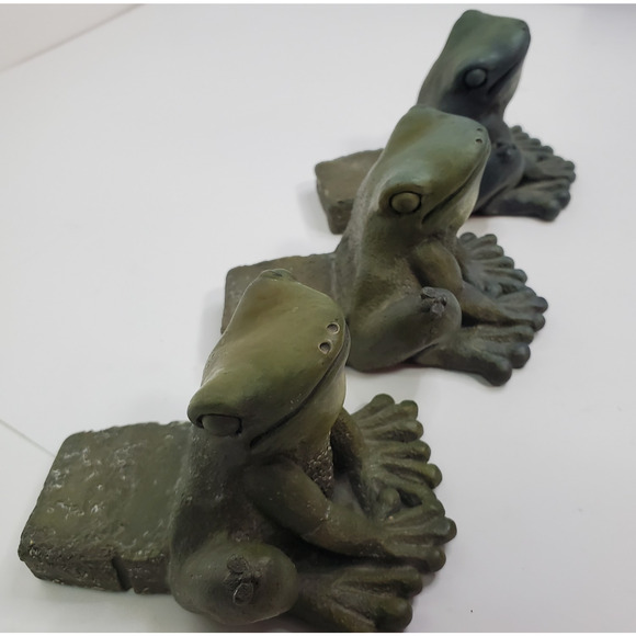 Vintage (Set of 3) 1999 Figi Graphics Frog Flower Pot Risers - Picture 1 of 12